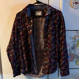 Express Men's Multicolor Floral Button Down Shirt